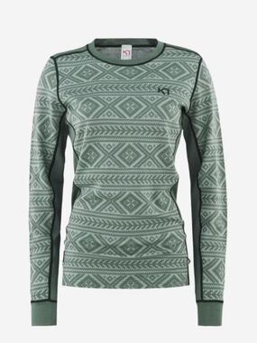 Kari Traa Floke Long Sleeve Merino Baselayer - Size: L - Murk Green
